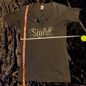 Sinful black tshirt size Med with cut outs